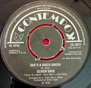Oliver Sain She's A Disco Queen 7" UK ORIG 1975 Contempo Get Up And Hustle VINYL - Picture 1 of 8
