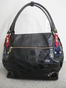 Bolso de mano Marino Orlandi de cuero de cocodrilo negro - Imagen 1 de 12