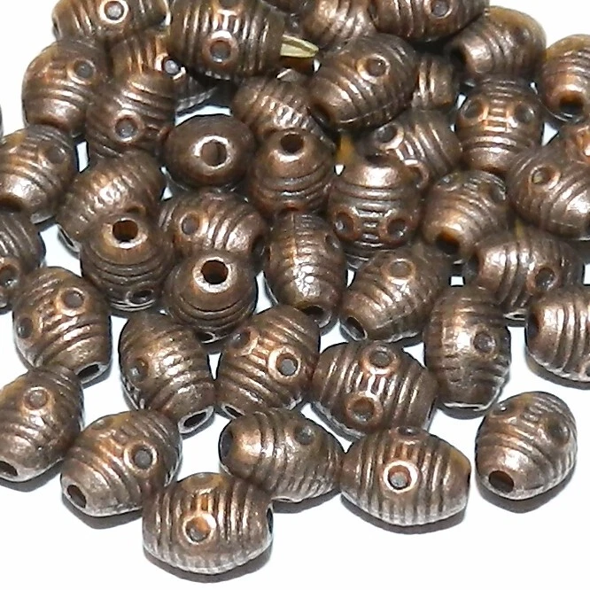 Cuentas de metal de barril ovaladas de lujo de 8 mm de cobre envejecido MB338 100 piezas Foto 1 de 1