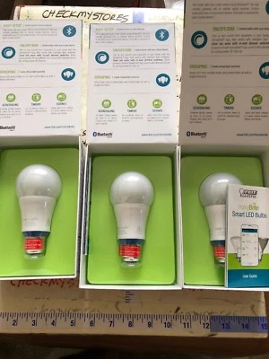 3X FEIT Electric 60W A19 HomeBrite Smart LED Bulb - 800 Lumens Bluetooth 2700K - Image 1 of 4