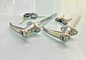 Door Handle Lever Pair Chrome FIT For Jeep CJ7 1976-80 with Full Steel Doors ECs - Picture 1 of 5