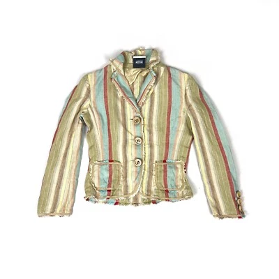 Moschino cheap and chic 100% linen striped ivory blazer 8 UK 6 US 40 I F 36 XS - Image 1 of 4