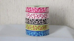 SALE!! 5 - 5/8" GROSGRAIN RIBBONS - ASSORTED LEAF PRINTS - 1 YARD @ - Picture 1 of 7