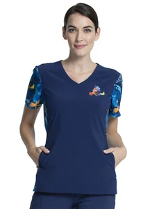 FInding Nemo Cherokee Scrubs Tooniforms Disney V Neck Top TF748 FNAF - Picture 1 of 6