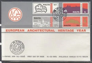 Malta Scott 497-500 FDC - European Achitectural Year - Picture 1 of 1