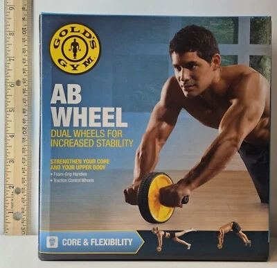 Gold’s Gym AB Rueda Doble Rueda Rodillo Ejercicio Núcleo y Flexibilidad Estabilidad Nuevo Foto 1 de 4