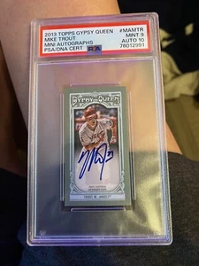 2013 Topps Gypsy Queen Mini Autographs #MAMTR Mike Trout RC 7/10 PSA 9 Auto 10 - Picture 1 of 2
