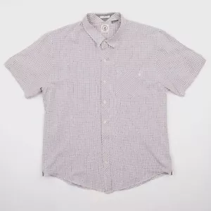 Volcom Shirt Mens Large Red Black Check Plaid Corpo Class Button Down Classic - Picture 1 of 13