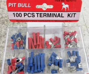100-pc Connector - Terminal Assortment Auto Wiring Spade Butt Ring Connector - Picture 1 of 5