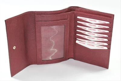 Portafogli Donna in Vera Pelle Saffiano Porta tessere Card Monete doppia patta  - Immagine 1 di 4