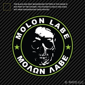 Molon Labe Green Circle Sticker Decal Self Adhesive Vinyl Come Take Them 2A v3a - Bild 1 von 1