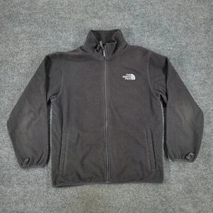 The North Face Jacket Boy's Large Gray Fleece Full Zip Long Sleeve Logo Pocket - Picture 1 of 20