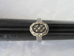 BEAUTIFUL VINTAGE SOLID STERLING SILVER MARCASITE CLUSTER RING SIZE 7.8 - Picture 1 of 15
