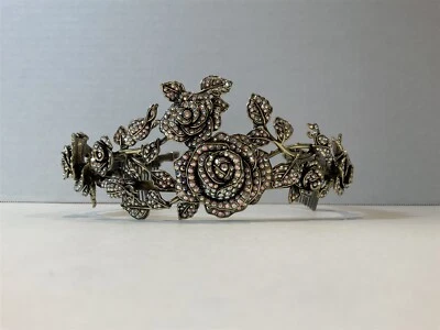 Rare Find Heidi Daus Gold Tone Crystal Rose Tiara Crown (Stunning) - Image 1 of 4