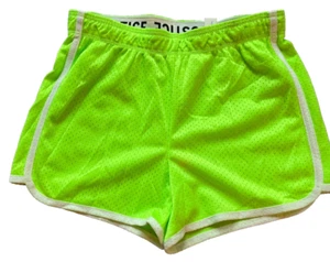 Justice Shorts Girls 10 Mesh Athletic Gym Shorts Neon Green Elastic Waist NWT - Picture 1 of 7
