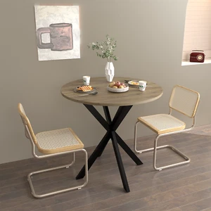 Modern 31.5in Round Dining Table Small Circle Kitchen Table For 2-4 People Brown - Picture 1 of 18