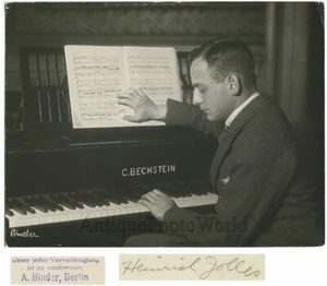 Henry Jolles Deutscher Pianist Komponist am Klavier Antik Foto von Alexander Binder - Bild 1 von 1