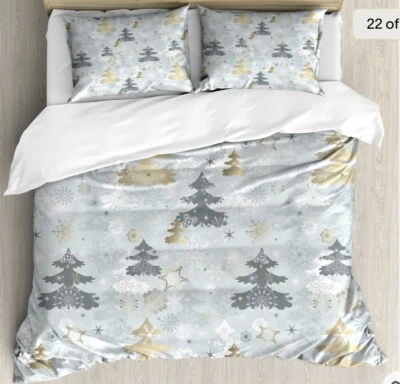 Festive Christmas Duvet Cover Set Twin Size with Pillow Sham Brand New - Image 1 of 3