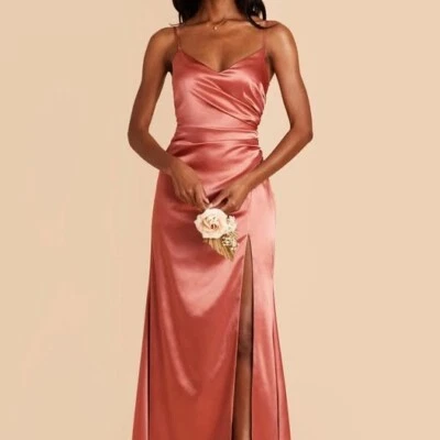 GRIS PÁJARO - Vestido Catherine - Terracota satinado brillante - XS Vestido de Dama de honor Foto 1 de 4