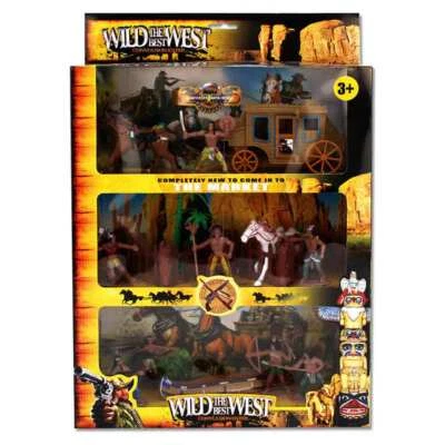Cowboy und Indianer Spielfiguren Set - 39x30 cm ab 3 Jahren Figuren - Bild 1 von 4