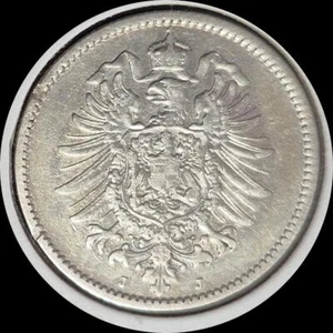 Germany Empire 1883-J 1 mark #4542, ONLY 121,000 MINTED - Picture 1 of 2