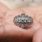 QVC Enlightened Sterling 1.35 ct tw Royal Lace Ring Pre-owned Jewelry
