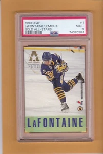 1993 LEAF PAT LAFONTAINE MARIO LEMIEUX PSA 9 GOLD ALL STARS #1 SABRES/PENGUIN A2 - Picture 1 of 2