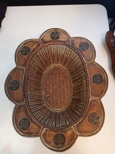Vintage Chinese Feng Shui Coin Wood Bowl Early 1900s - Picture 1 of 16