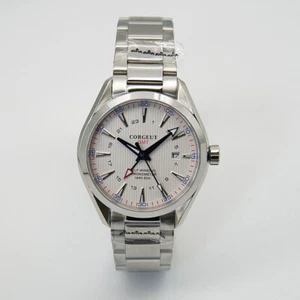Reloj de pulsera automático luminoso Corgeut 41 mm esfera blanca GMT zafiro para hombre - Imagen 1 de 9