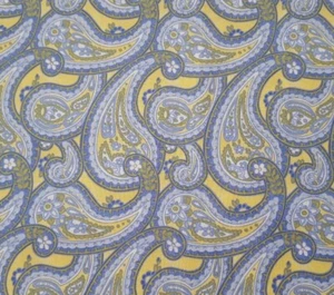 32" Paisley Unbranded 100% Cotton Fabric Blue Green Yellow - Picture 1 of 3