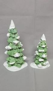 Dept 56 Heritage Village Snowy Pine Trees Set Of 2 - Picture 1 of 6