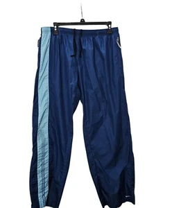 VTG Nike Pants Womens Large Blue Baggy Lined Windbreaker Track Swoosh 90s Y2K - Picture 1 of 8