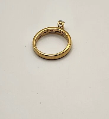 Aquamarine  & 14kt YG Sterling Silver Ring- Size 5 - Image 1 of 3