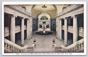 Postal de Corredor y Escaleras Principales Utah State Capital Salt Lake City UT - Imagen 1 de 2