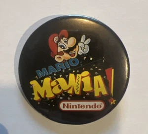 Vintage Super MARIO MANIA Nintendo Store Promotional Button Badge Pin - Picture 1 of 3