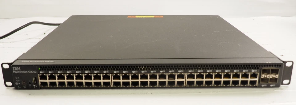 IBM G8052 49Y7922 48 RJ45 4 SFP Port Networking Switch with x2 450W PSUs - Image 1 of 4