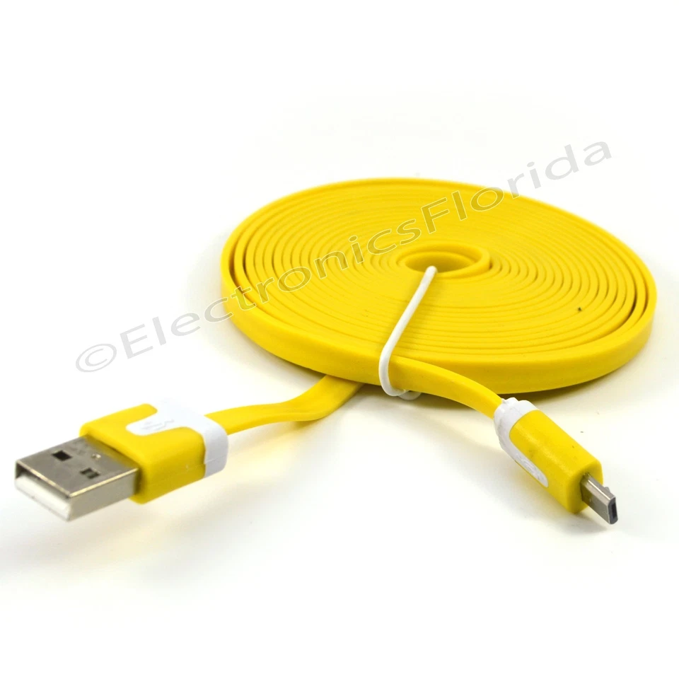 LOT Flat Regular Micro USB Data Sync Cable Cord 3,5,10FT for Android Phones  - Image 1 of 1