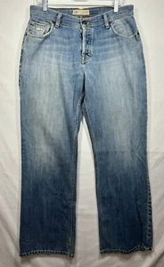 BKE Buckle Vintage Men’s Tyler Blue Jeans Light Wash Whiskered Bootcut Sz 34Long - Picture 1 of 9
