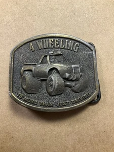 4 Wheeling Is More Than Just Driving -  Brass Belt Buckle 1976 - Picture 1 of 5