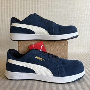 Zapatos de seguridad Puma para hombre talla 10 azul marino icónico gamuza bajos ASTM F2413 EH SR 64.002.5 - Imagen 1 de 20