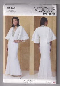 2066 VOGUE Badgley Mischka - VESTIDO Sirena con Manga Campana - Talla 16/18/20/22/24 - Imagen 1 de 2