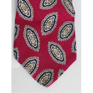 Corbata para hombre Ike Behar 100 % seda roja estampada corbata - Imagen 1 de 5