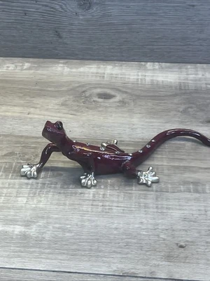 Figura de lagarto decoración artística púrpura estrás gecko escritorio escultura estatuilla Foto 1 de 4