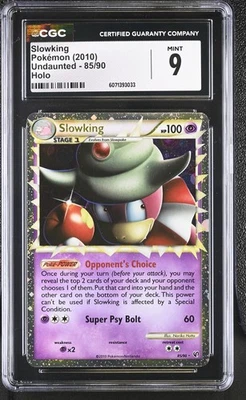 CGC 9 MINT Slowking 2010 Undaunted 85/90 Holo Pokemon Card - Image 1 of 2