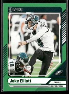 2024 Donruss #177 Jake Elliott Press Proof Green Philadelphia Eagles - Picture 1 of 2