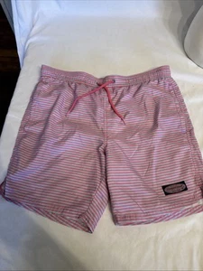 Vineyard Vines Swim Trunks Men XS Pink Elastic Waist Lined Pockets Board Shorts - Picture 1 of 11