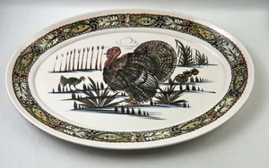 Waverly Products Vintage Oval Melamine Turkey Platter Serving Tray 17.75"x12.75" - Picture 1 of 8