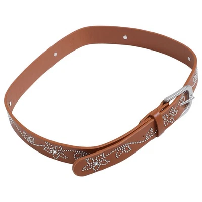  Ceinture en daim style western avec boucle à clous, ceinture punk confortable - Photo 1/4