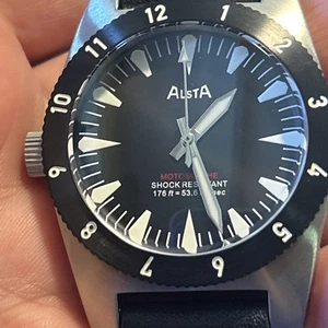 Reloj Alsta Motoscaphe 120 Automático Sunburst Esfera Negra/Negro MOTOSCAPHE - Imagen 1 de 10
