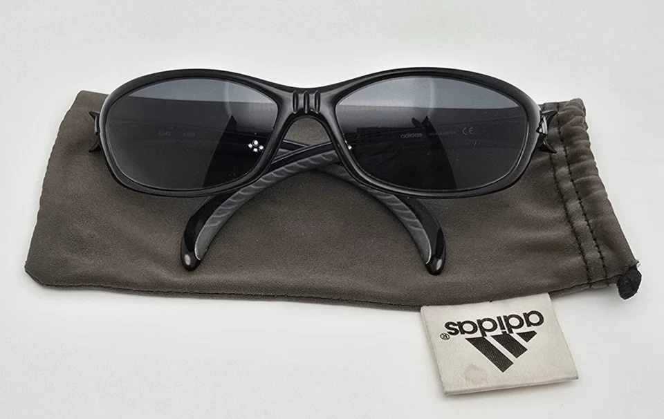 Adidas A343 6068 Epic Black Frame Polarized Grey Lens Sunglasses w/ Case Austria - Image 1 of 4